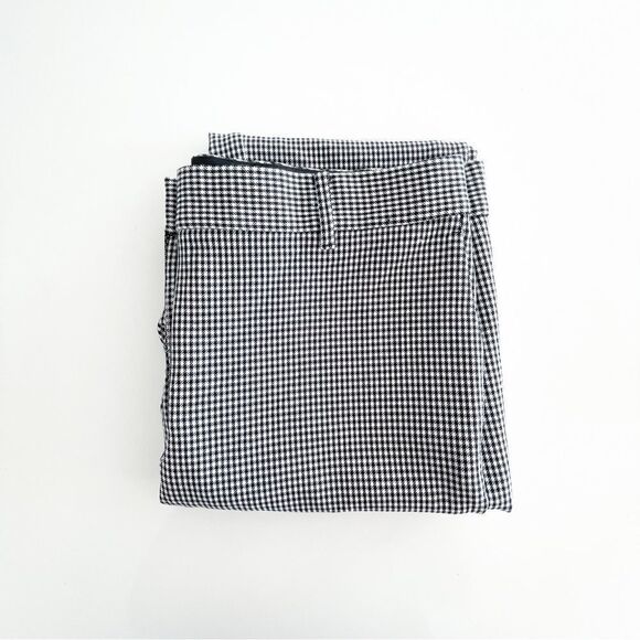 Ann Taylor The Ankle In Devin Fit Cropped Pants Houndstooth Black White Women 14 - Picture 8 of 12